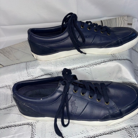 POLO Ralph Lauren Men's Ian Leather Shoes  Sneakers Size 12D (Medium) - Picture 5 of 11